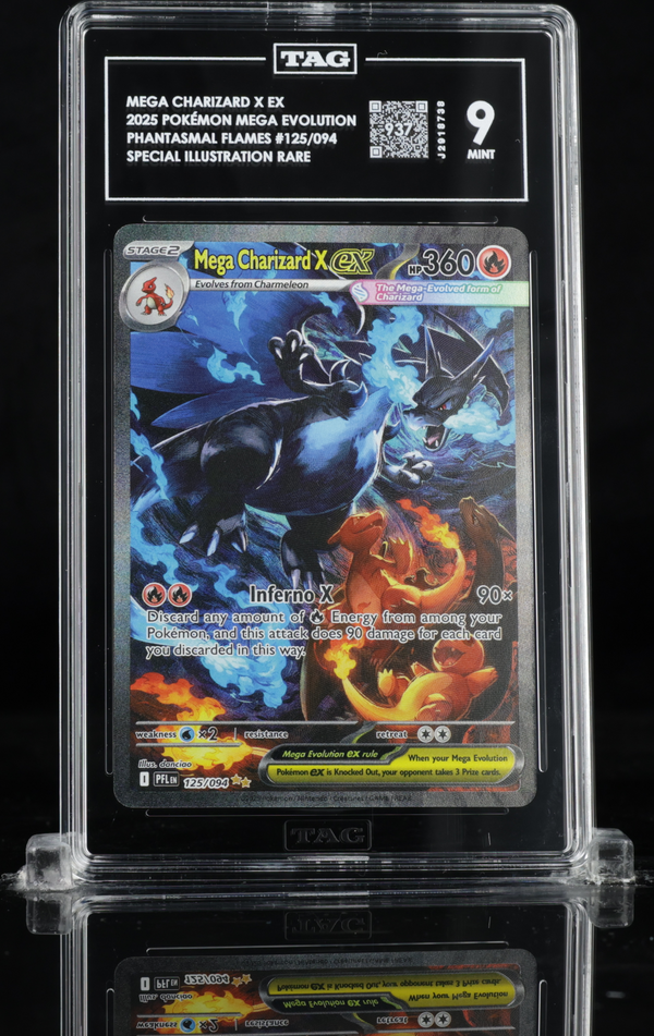 Carta Pokémon Mega Charizard X ex · Phantasmal Flames #125/094 (TAG 9) — pieza única en Moon's Collectibles México