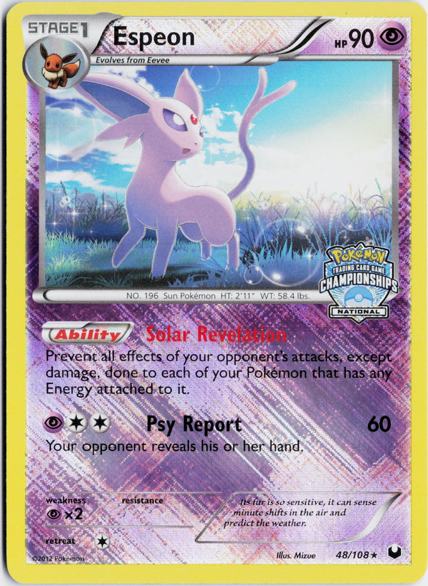 Carta Pokémon Espeon · Dark Explorers #48/108 (NM) — pieza única en Moon's Collectibles México