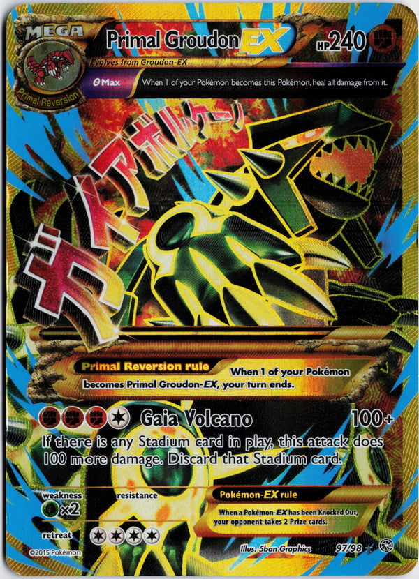 Carta Pokémon Primal Groudon-EX · Ancient Origins #97/98 (DMG) — pieza única en Moon's Collectibles México