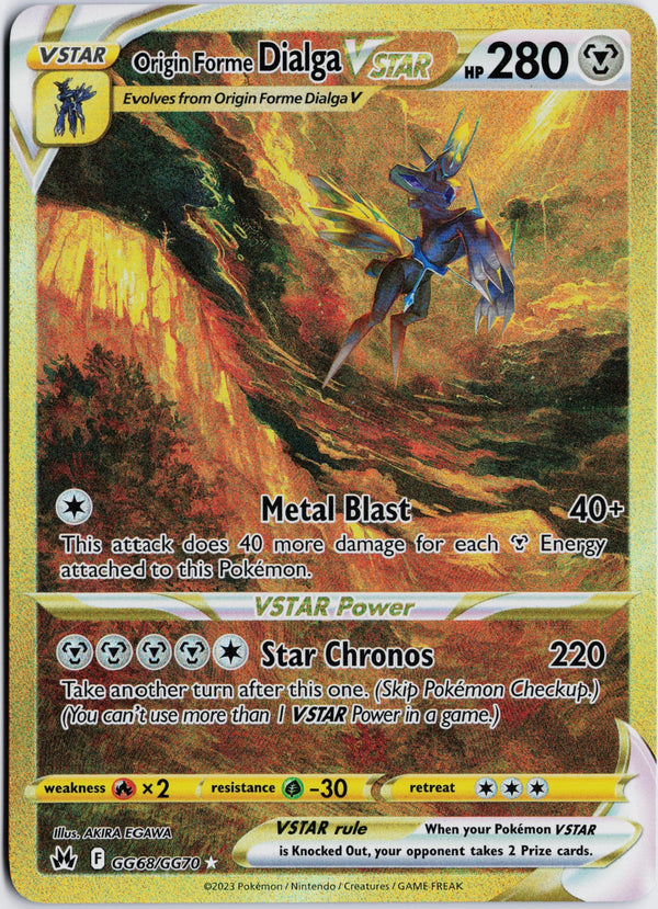 Carta Pokémon Origin Forme Dialga VSTAR · Crown Zenith Galarian Gallery #GG68/GG70 (NM) — pieza única en Moon's Collectibles México