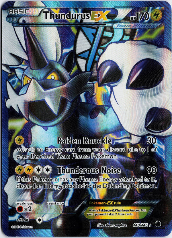 Carta Pokémon Thundurus-EX · Plasma Freeze #110/116 (NM) — pieza única en Moon's Collectibles México