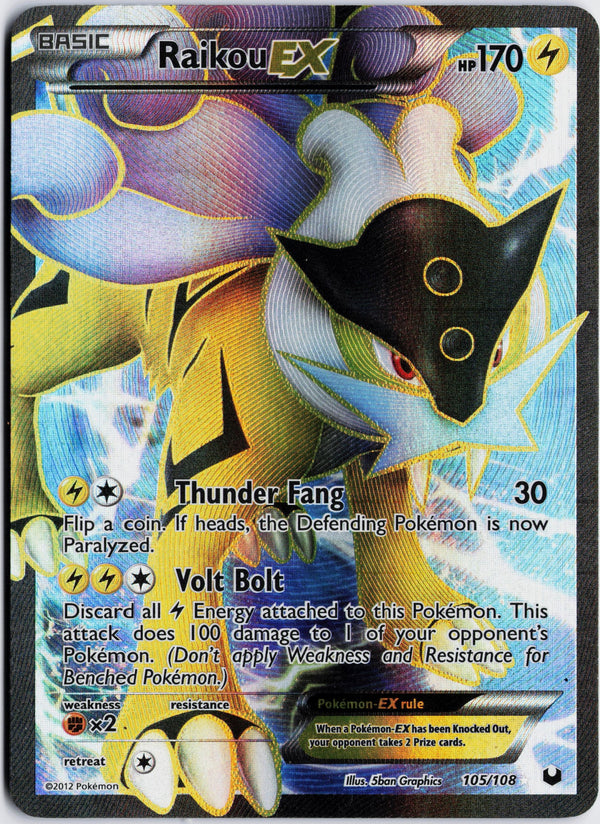 Carta Pokémon Raikou-EX · Dark Explorers #105/108 (LP) — pieza única en Moon's Collectibles México