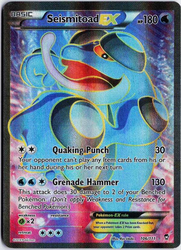 Carta Pokémon Seismitoad-EX · Furious Fists #106/111 (DMG) — pieza única en Moon's Collectibles México