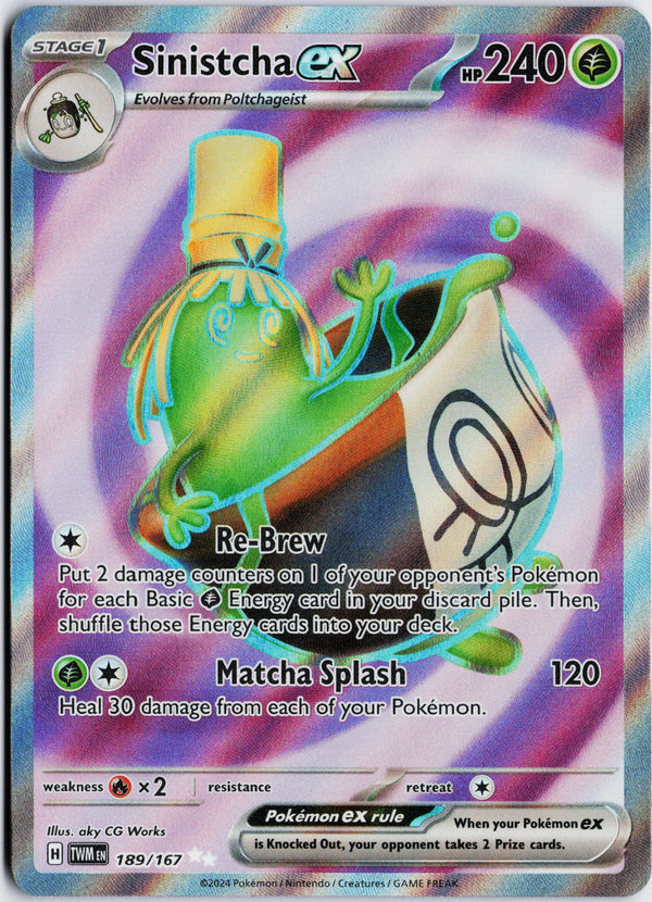 Carta Pokémon Sinistcha ex · Twilight Masquerade #189/167 (NM) — pieza única en Moon's Collectibles México