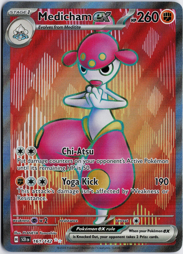 Carta Pokémon Medicham ex · Stellar Crown #161/142 (NM) — pieza única en Moon's Collectibles México