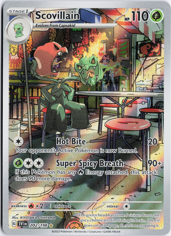 Carta Pokémon Scovillain · Scarlet & Violet #202/198 (NM) — pieza única en Moon's Collectibles México