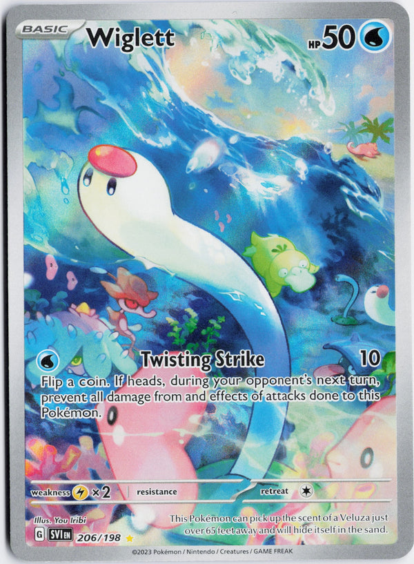 Carta Pokémon Wiglett · Scarlet & Violet #206/198 (NM) — pieza única en Moon's Collectibles México
