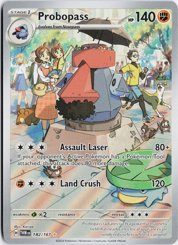Carta Pokémon Probopass · Twilight Masquerade #182/167 (NM) — pieza única en Moon's Collectibles México