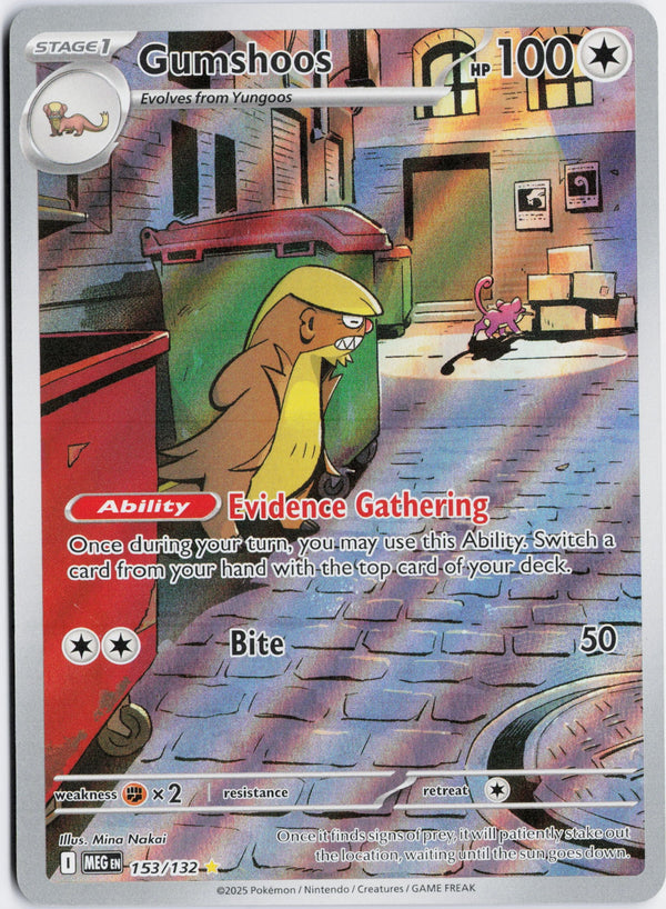 Carta Pokémon Gumshoos · Mega Evolution #153/132 (NM) — pieza única en Moon's Collectibles México