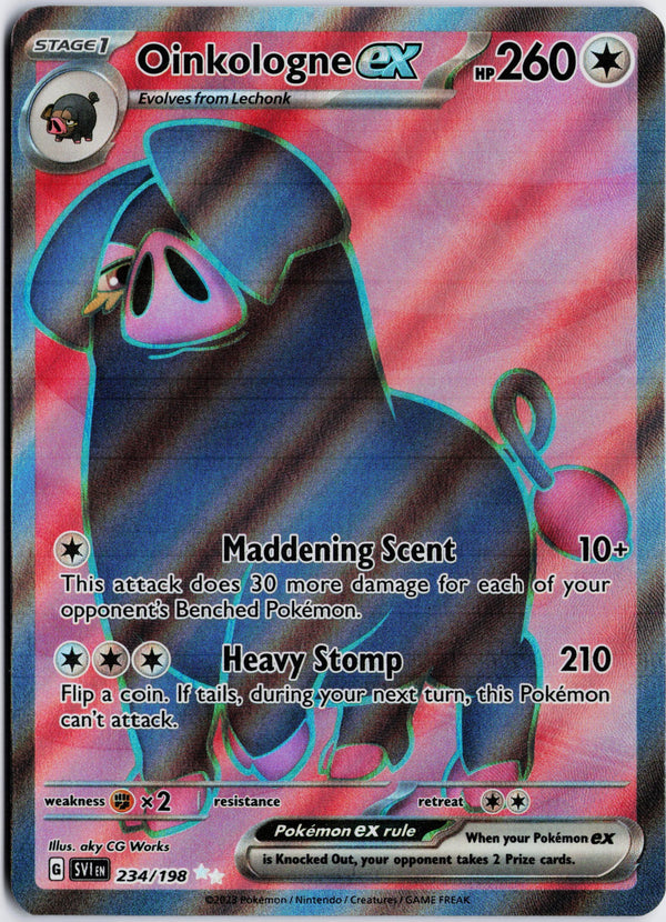 Carta Pokémon Oinkologne ex · Scarlet & Violet #234/198 (NM) — pieza única en Moon's Collectibles México
