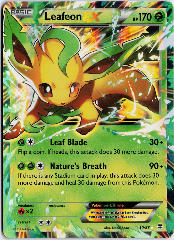 Carta Pokémon Leafeon-EX · Generations #10/83 (MP) — pieza única en Moon's Collectibles México