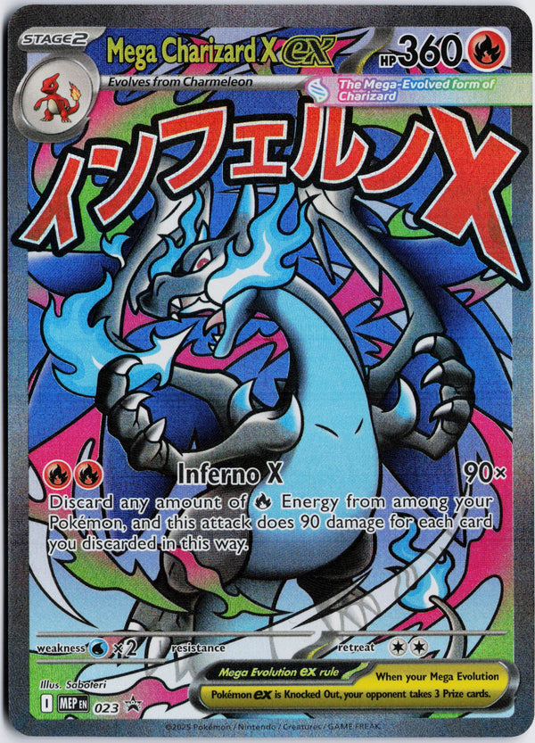 Carta Pokémon Mega Charizard X ex · Mega Evolution Black Star Promos #023 (NM) — pieza única en Moon's Collectibles México