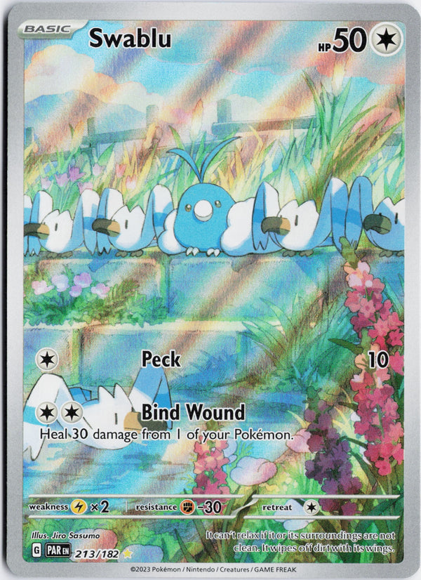 Carta Pokémon Swablu · Paradox Rift #213/182 (NM) — pieza única en Moon's Collectibles México