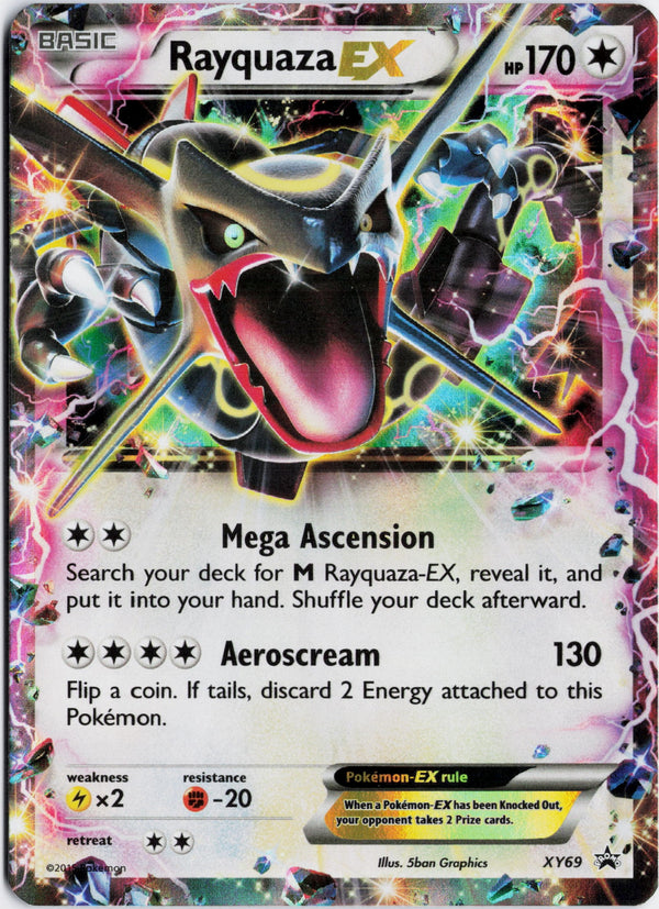 Carta Pokémon Rayquaza-EX · XY Black Star Promos #XY69 (LP) — pieza única en Moon's Collectibles México