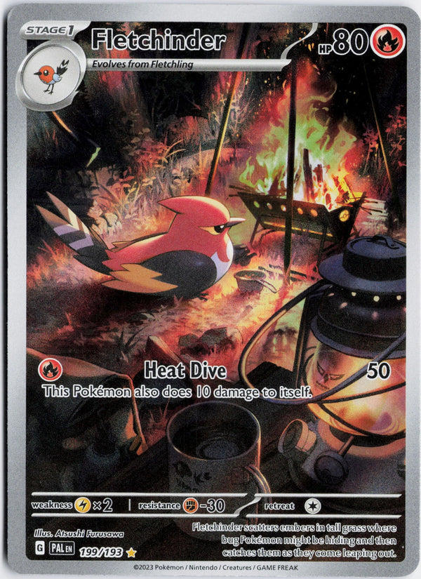 Carta Pokémon Fletchinder · Paldea Evolved #199/193 (NM) — pieza única en Moon's Collectibles México