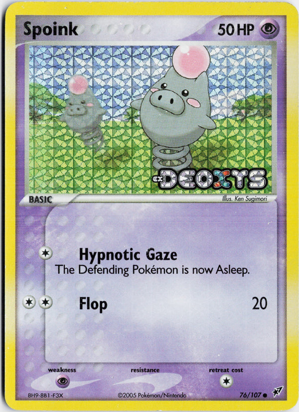 Carta Pokémon Spoink · Deoxys #76/107 (NM) — pieza única en Moon's Collectibles México