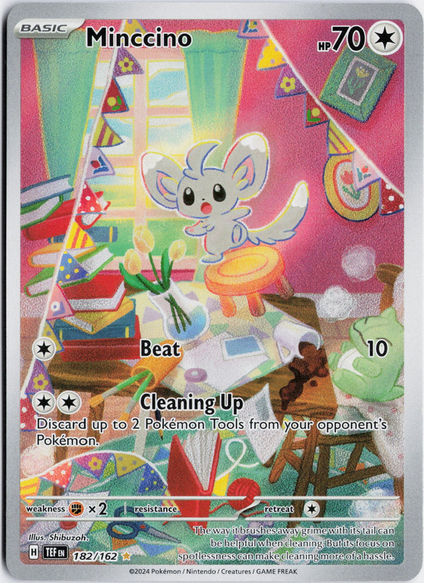 Carta Pokémon Minccino · Temporal Forces #182/162 (NM) — pieza única en Moon's Collectibles México
