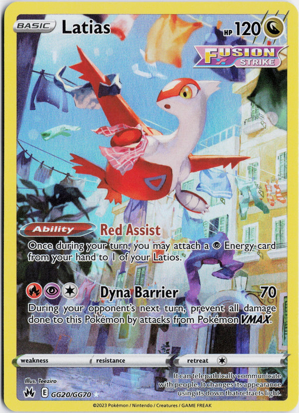 Carta Pokémon Latias · Crown Zenith Galarian Gallery #GG20/GG70 (NM) — pieza única en Moon's Collectibles México