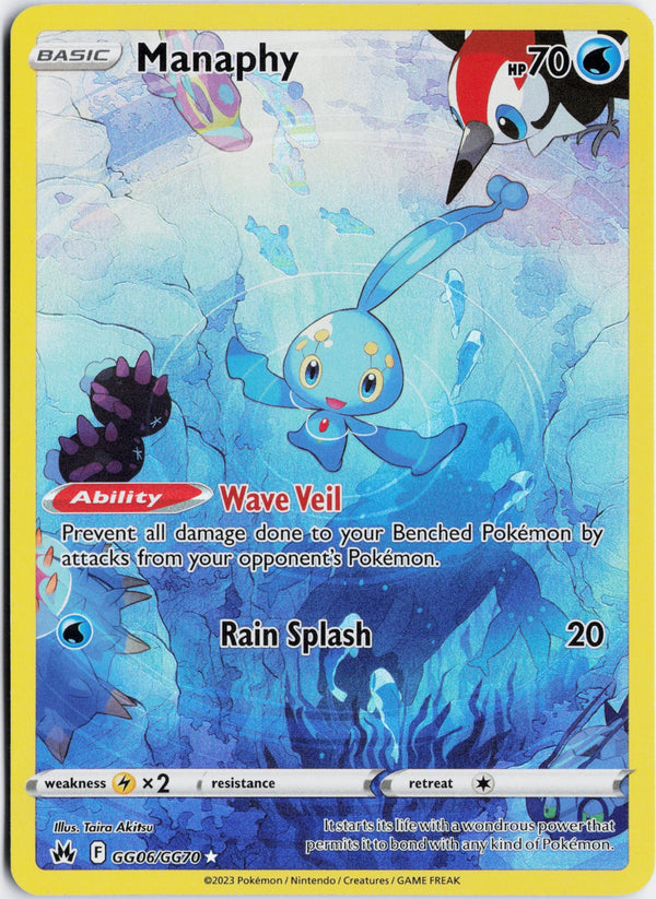 Carta Pokémon Manaphy · Crown Zenith Galarian Gallery #GG06/GG70 (NM) — pieza única en Moon's Collectibles México