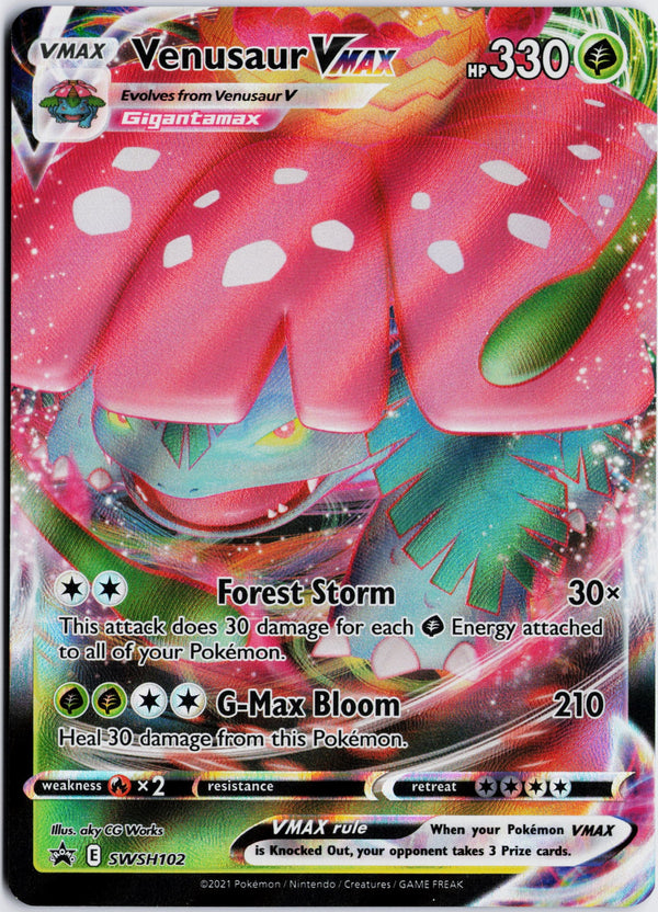 Carta Pokémon Venusaur VMAX · SWSH Black Star Promos #SWSH102 (NM) — pieza única en Moon's Collectibles México