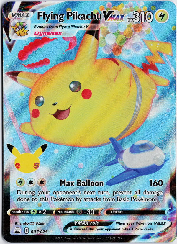 Carta Pokémon Flying Pikachu VMAX · Celebrations #7 (NM) — pieza única en Moon's Collectibles México