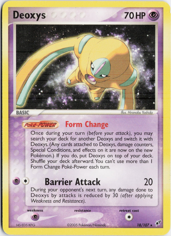 Carta Pokémon Deoxys · Deoxys #18/107 (NM) — pieza única en Moon's Collectibles México