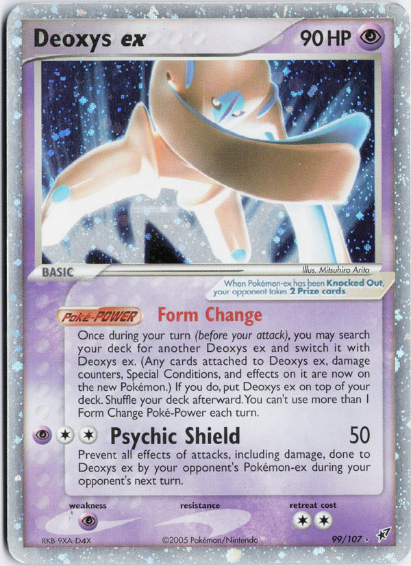 Carta Pokémon Deoxys ex · Deoxys #99/107 (LP) — pieza única en Moon's Collectibles México