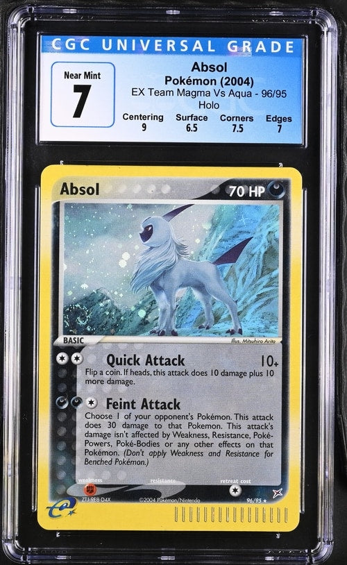 Carta Pokémon Absol · Team Magma vs Team Aqua #96/95 (PSA 7) — pieza única en Moon's Collectibles México