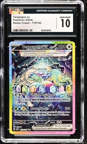 Carta Pokémon Terapagos ex · Stellar Crown #170/142 (CGC 10) — pieza única en Moon's Collectibles México