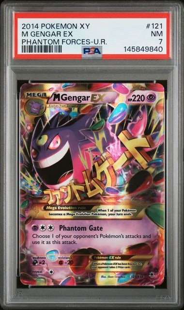Carta Pokémon M Gengar-EX · Phantom Forces #121/119 (PSA 8) — pieza única en Moon's Collectibles México