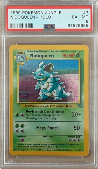Carta Pokémon Nidoqueen · Jungle #7/64 (PSA 6) — pieza única en Moon's Collectibles México