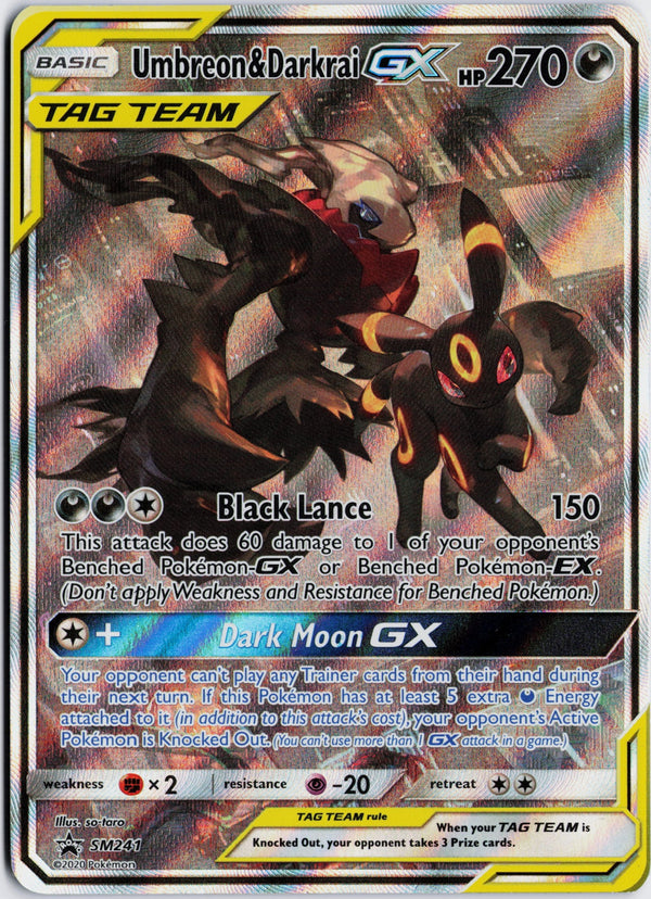 Carta Pokémon Umbreon & Darkrai-GX · SM Black Star Promos #SM241 (NM) — pieza única en Moon's Collectibles México