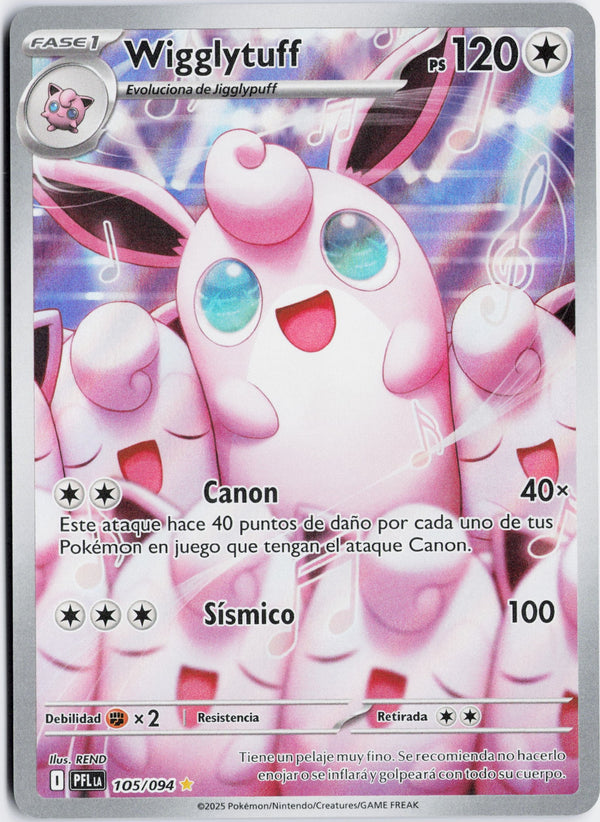 Carta Pokémon Wigglytuff · Phantasmal Flames #105/094 (NM) — pieza única en Moon's Collectibles México