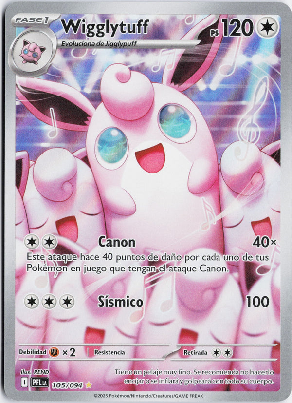 Carta Pokémon Wigglytuff · Phantasmal Flames #105/094 (NM) — pieza única en Moon's Collectibles México