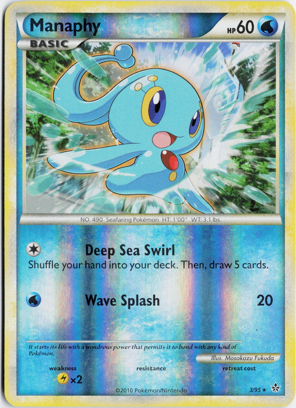 Carta Pokémon Manaphy · HS—Unleashed #3/95 (LP) — pieza única en Moon's Collectibles México