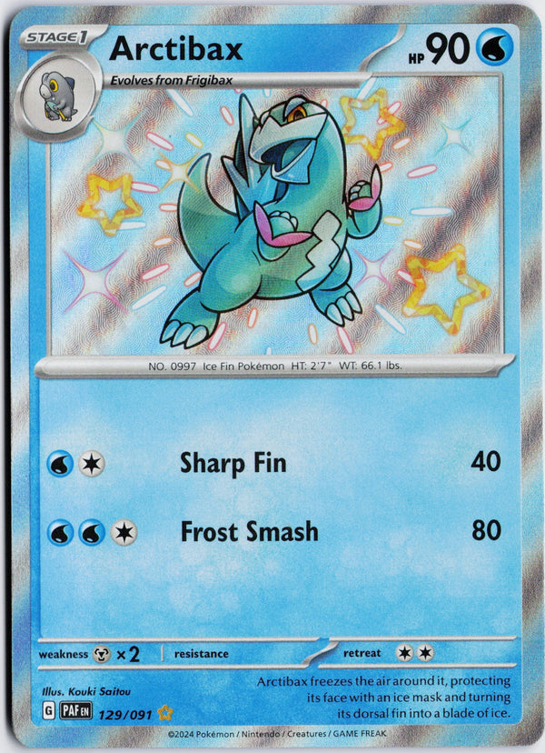 Carta Pokémon Arctibax · Paldean Fates #129/091 (NM) — pieza única en Moon's Collectibles México