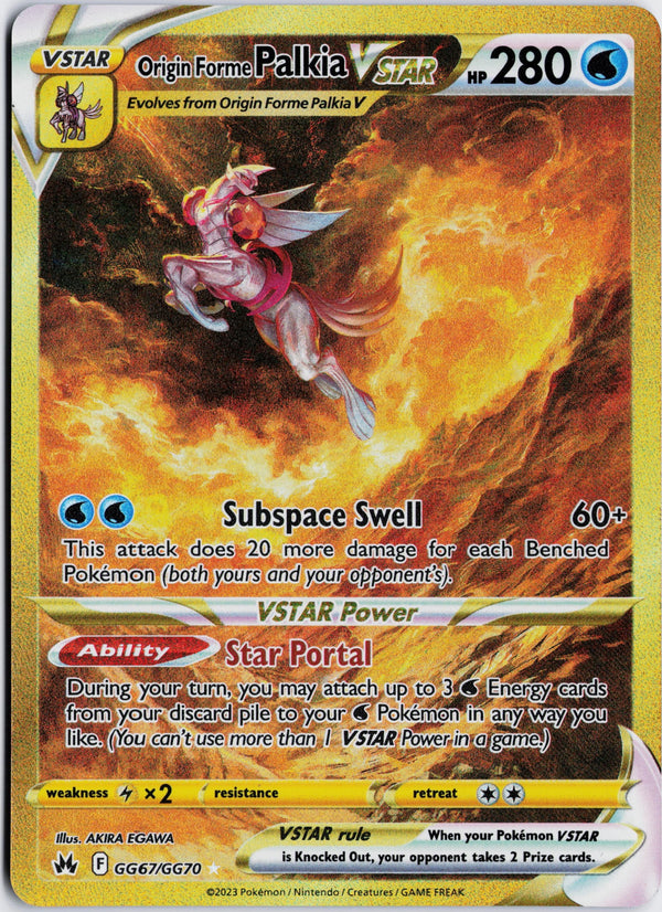 Carta Pokémon Origin Forme Palkia VSTAR · Crown Zenith Galarian Gallery #GG67/GG70 (NM) — pieza única en Moon's Collectibles México