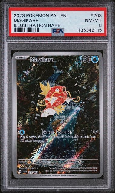 Carta Pokémon Magikarp · Paldea Evolved #203/193 (PSA 8) — pieza única en Moon's Collectibles México