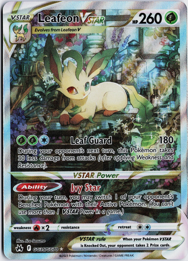 Carta Pokémon Leafeon VSTAR · Crown Zenith Galarian Gallery #GG35/GG70 (NM) — pieza única en Moon's Collectibles México