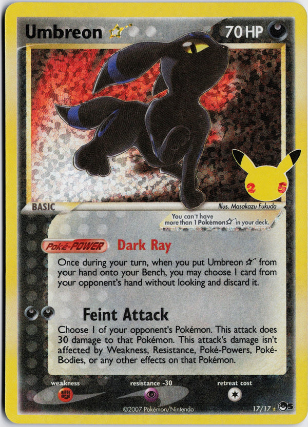 Carta Pokémon Umbreon ☆ · POP Series 5 #17/17 (NM) — pieza única en Moon's Collectibles México