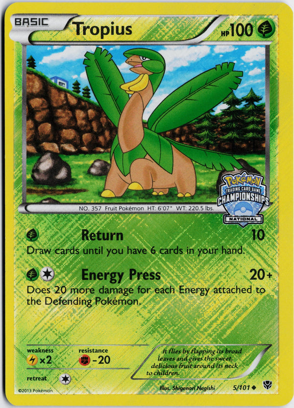 Carta Pokémon Tropius · Plasma Blast #5/101 (LP) — pieza única en Moon's Collectibles México