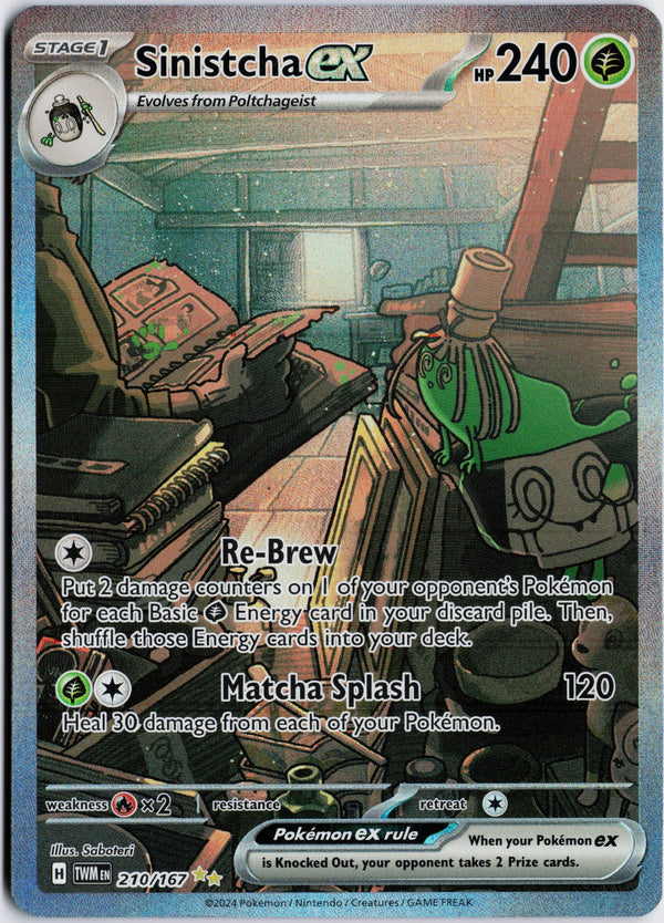 Carta Pokémon Sinistcha ex · Twilight Masquerade #210/167 (NM) — pieza única en Moon's Collectibles México