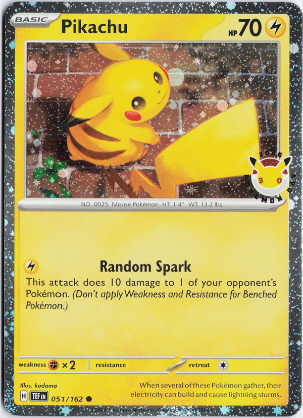 Carta Pokémon Pikachu · Temporal Forces #051/162 (NM) — pieza única en Moon's Collectibles México