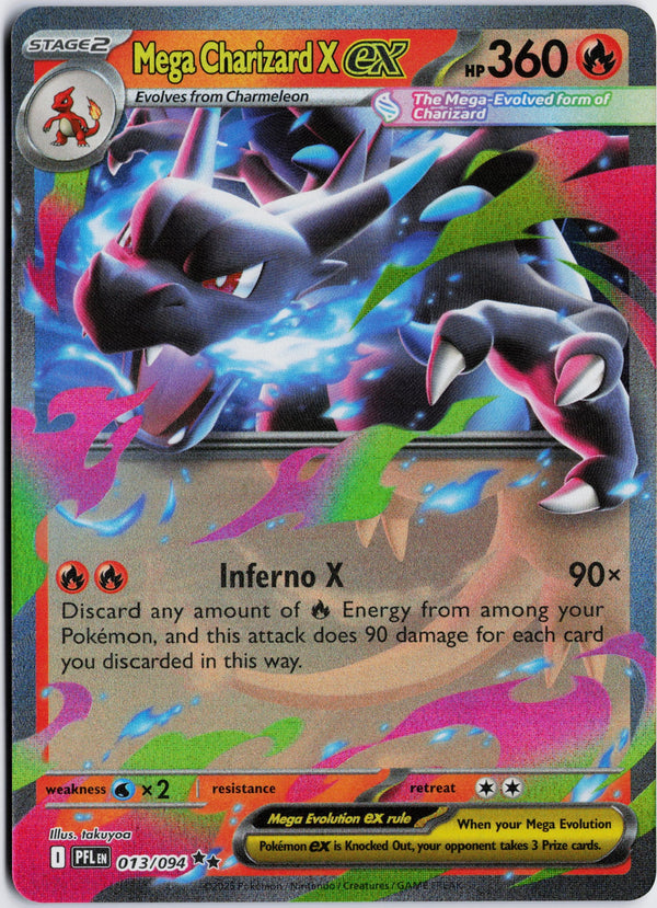 Carta Pokémon Mega Charizard X ex · Phantasmal Flames #013/094 (NM) — pieza única en Moon's Collectibles México