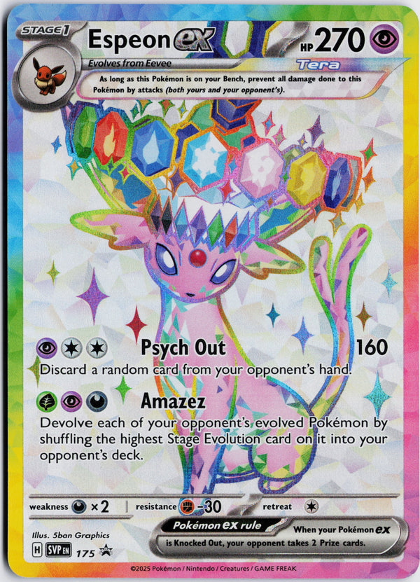 Carta Pokémon Espeon ex · Scarlet & Violet Black Star Promos #175 (NM) — pieza única en Moon's Collectibles México