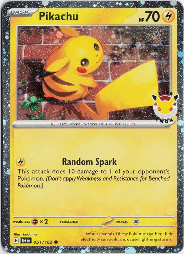 Carta Pokémon Pikachu · Temporal Forces #051/162 (NM) — pieza única en Moon's Collectibles México