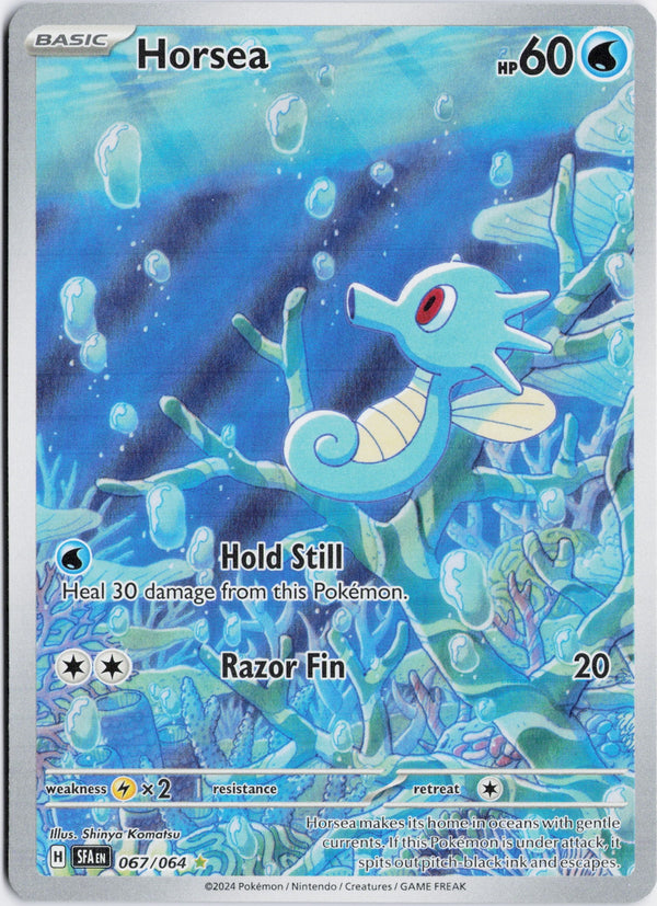 Carta Pokémon Horsea · Shrouded Fable #067/064 (NM) — pieza única en Moon's Collectibles México