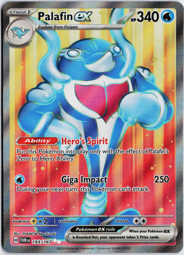 Carta Pokémon Palafin ex · Twilight Masquerade #193/167 (NM) — pieza única en Moon's Collectibles México