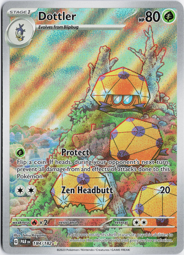 Carta Pokémon Dottler · Paradox Rift #184/182 (NM) — pieza única en Moon's Collectibles México