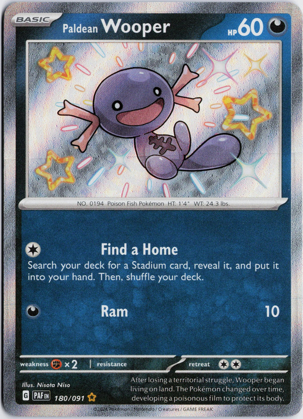 Carta Pokémon Paldean Wooper · Paldean Fates #180/091 (LP) — pieza única en Moon's Collectibles México